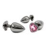 [This product does not support return, please do not purchase return guarantee service]CR-Heart-shaped Gun Color Metal Butt Plug Set Rose Red Base