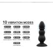 Portable USB Charging Tool Wireless Remote Control 9 Speeds Massaging for Men Gay Electric Beads Vibrate Smooth Silionce Plug for Male Beginners Quiet