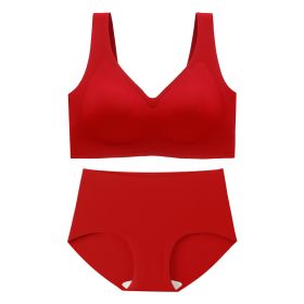 Large Size Seamless And Comfortable Underwear Thin Style (Option: Red-L)