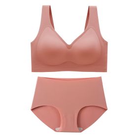 Large Size Seamless And Comfortable Underwear Thin Style (Option: Pink-L)