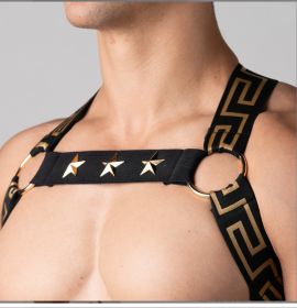 Muscle men's Mermaid chest band (Option: Black-L)