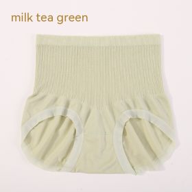 High Waist Bow Traceless Lace Briefs (Option: 6636 Milk Tea Green-Standard Size)