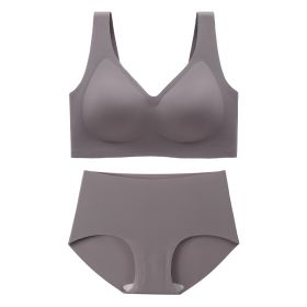 Large Size Seamless And Comfortable Underwear Thin Style (Option: Grey-M)