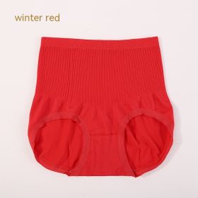 High Waist Bow Traceless Lace Briefs (Option: 6636 Winter Red-Standard Size)