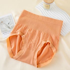 High Waist Bow Traceless Lace Briefs (Option: 6707 Orange-Standard Size)