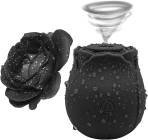 Rose Sex Toy For Women;  Waterproof Vaginal Suction Vibrator;  Intimate Nipple Sucking Cup;  Oral Clitoral Stimulato (Color: Black)