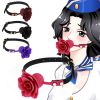 Silicone Rose Ball Gag Nipple Bondage Lace Flower Open Mouth Gags Oral Fixation Adult Sex Toys For Couples Adult BDSM Game