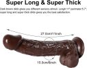 Massive Huge Giant 10 inch Realistic Dildos;  Big Lifelike Huge Penis with Strong Suction Cup for Hand-Free Play Vagina G-spot Anal Simulate;  Women F