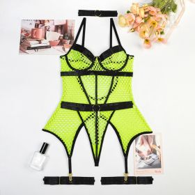 Women's Hot One-piece Sexy Lingerie (Option: Fluorescent Green-S)