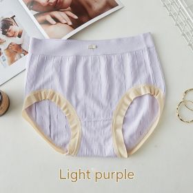 High Waist Bow Traceless Lace Briefs (Option: 425 Light Purple-Standard Size)