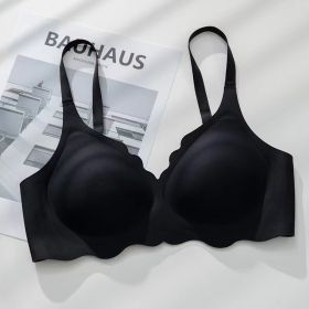 Soft Support Underwear Lightweight Breathable Soft Water Drop Cup Push Up Bra (Option: Black-M)