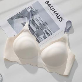 Soft Support Underwear Lightweight Breathable Soft Water Drop Cup Push Up Bra (Option: Milky White-M)