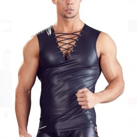 Sexy Vest Plus Size Men's Performance Wear (Option: Black-L)