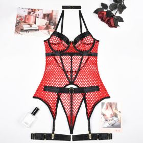 Women's Hot One-piece Sexy Lingerie (Option: Red-XL)